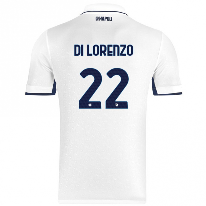 Niño Fútbol Camiseta Giovanni Di Lorenzo #22 Blanco Azul Real 2ª Equipación 2024/25 México