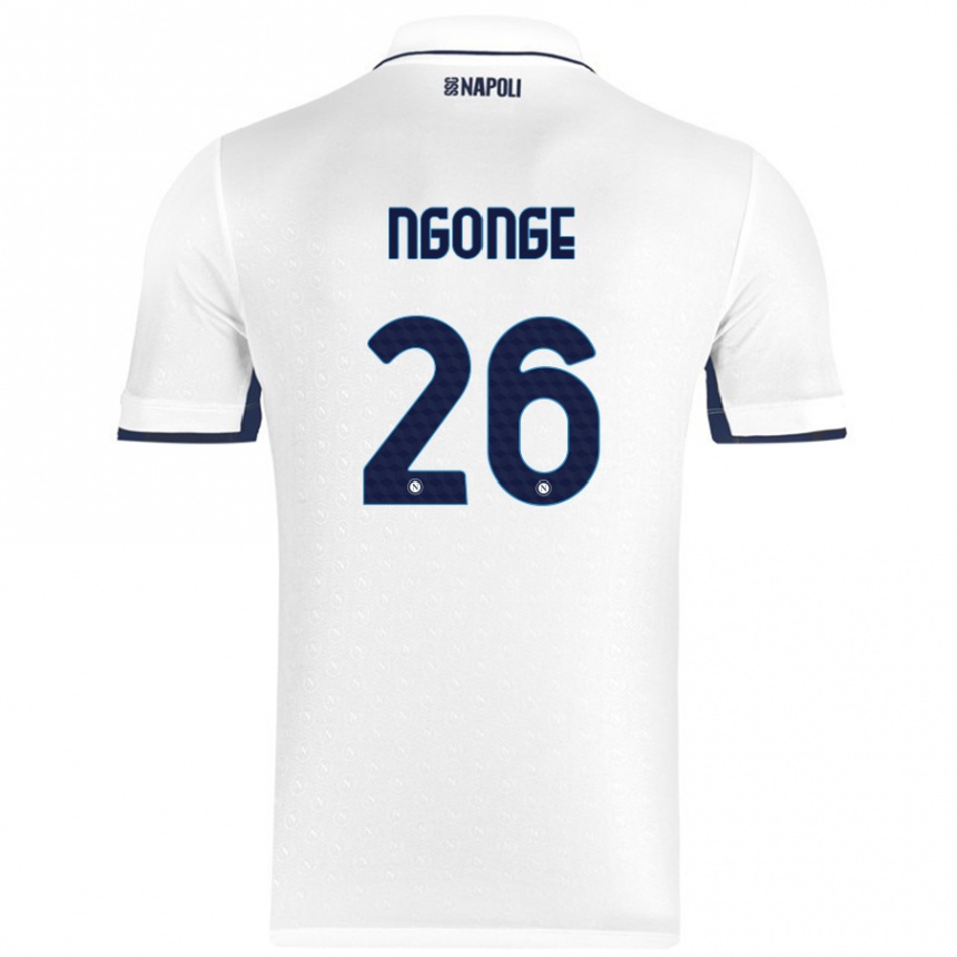 Niño Fútbol Camiseta Cyril Ngonge #26 Blanco Azul Real 2ª Equipación 2024/25 México