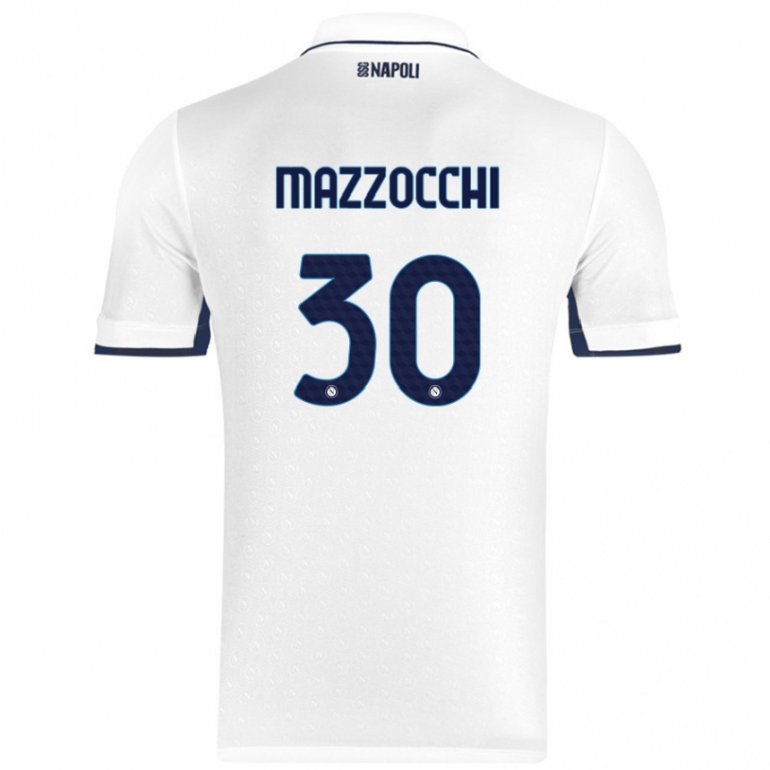 Niño Fútbol Camiseta Pasquale Mazzocchi #30 Blanco Azul Real 2ª Equipación 2024/25 México