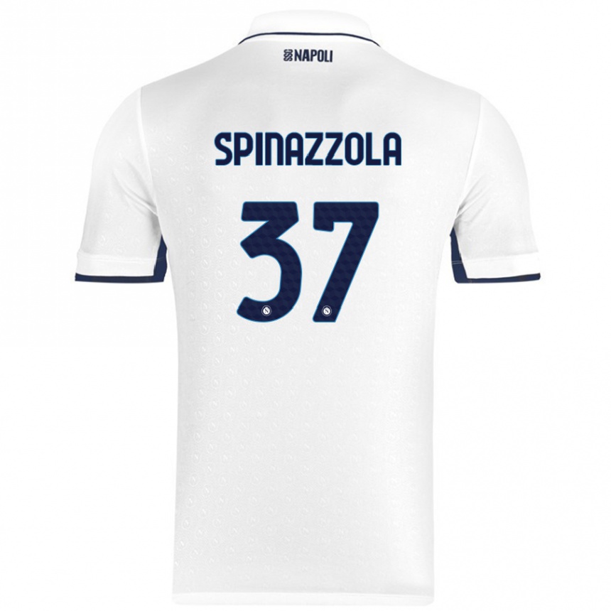 Niño Fútbol Camiseta Leonardo Spinazzola #37 Blanco Azul Real 2ª Equipación 2024/25 México