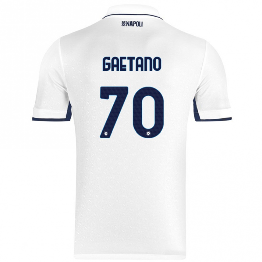 Niño Fútbol Camiseta Gianluca Gaetano #70 Blanco Azul Real 2ª Equipación 2024/25 México