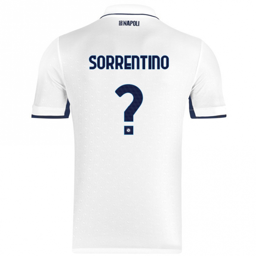 Niño Fútbol Camiseta Andrea Sorrentino #0 Blanco Azul Real 2ª Equipación 2024/25 México