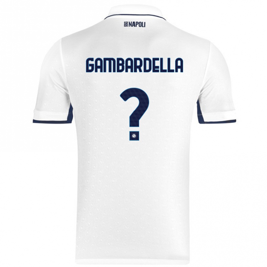 Niño Fútbol Camiseta Vittorio Gambardella #0 Blanco Azul Real 2ª Equipación 2024/25 México