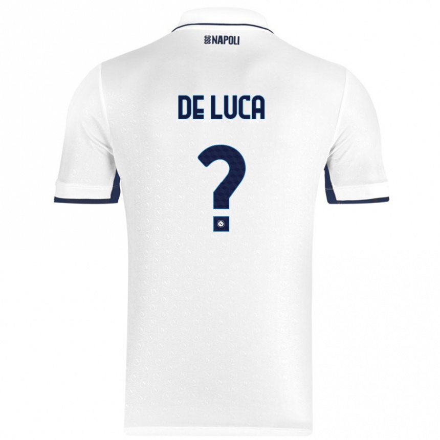 Niño Fútbol Camiseta Alfonso De Luca #0 Blanco Azul Real 2ª Equipación 2024/25 México