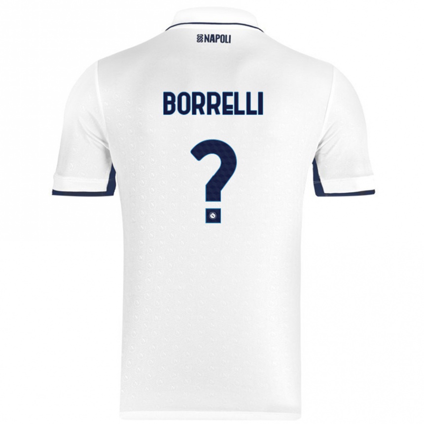 Niño Fútbol Camiseta Ciro Borrelli #0 Blanco Azul Real 2ª Equipación 2024/25 México