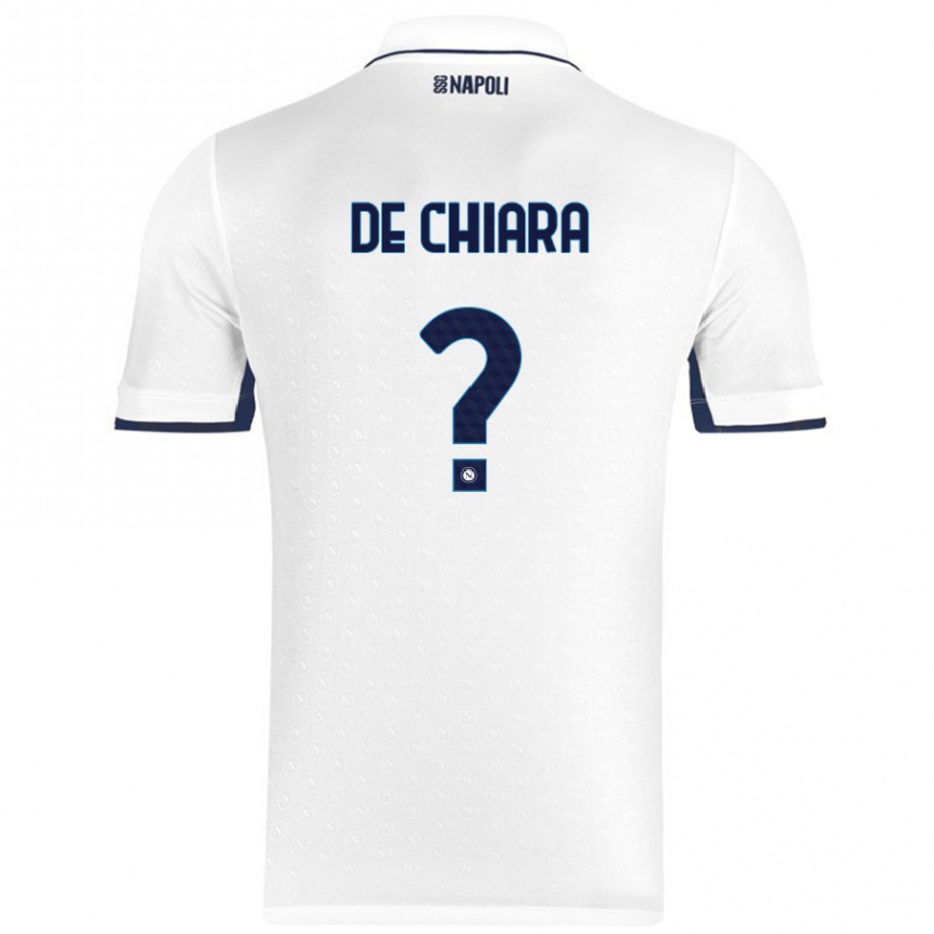 Niño Fútbol Camiseta Emmanuele De Chiara #0 Blanco Azul Real 2ª Equipación 2024/25 México