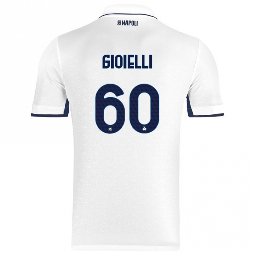 Niño Fútbol Camiseta Francesco Gioielli #60 Blanco Azul Real 2ª Equipación 2024/25 México