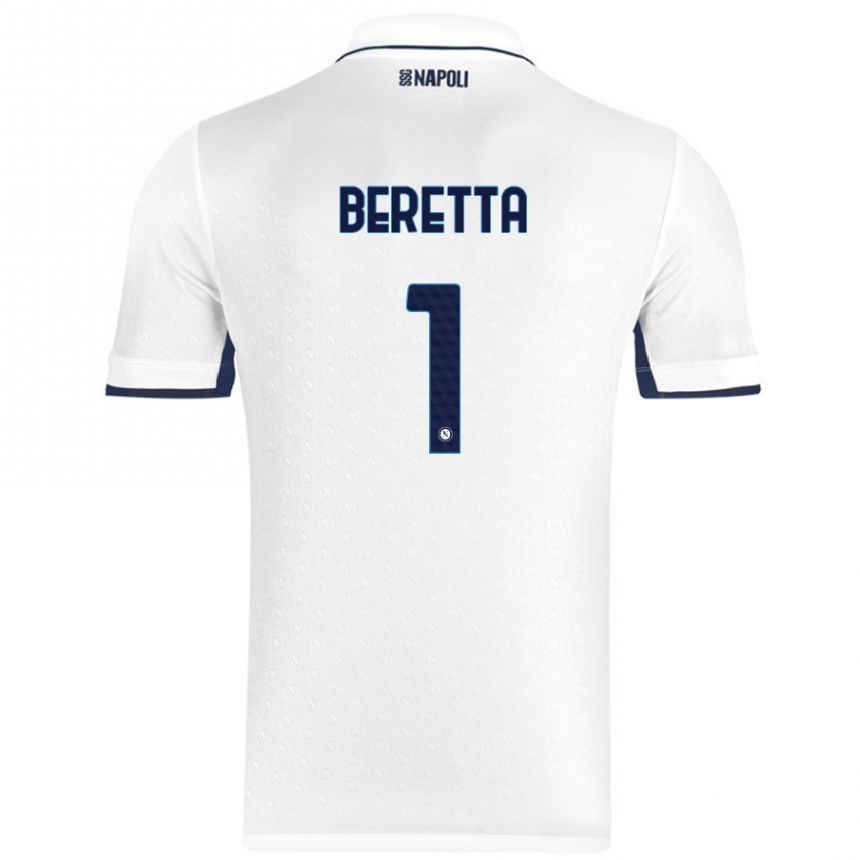 Niño Fútbol Camiseta Beatrice Beretta #1 Blanco Azul Real 2ª Equipación 2024/25 México