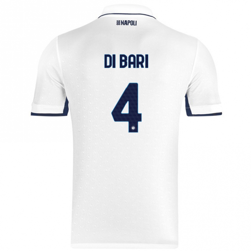 Niño Fútbol Camiseta Martina Di Bari #4 Blanco Azul Real 2ª Equipación 2024/25 México