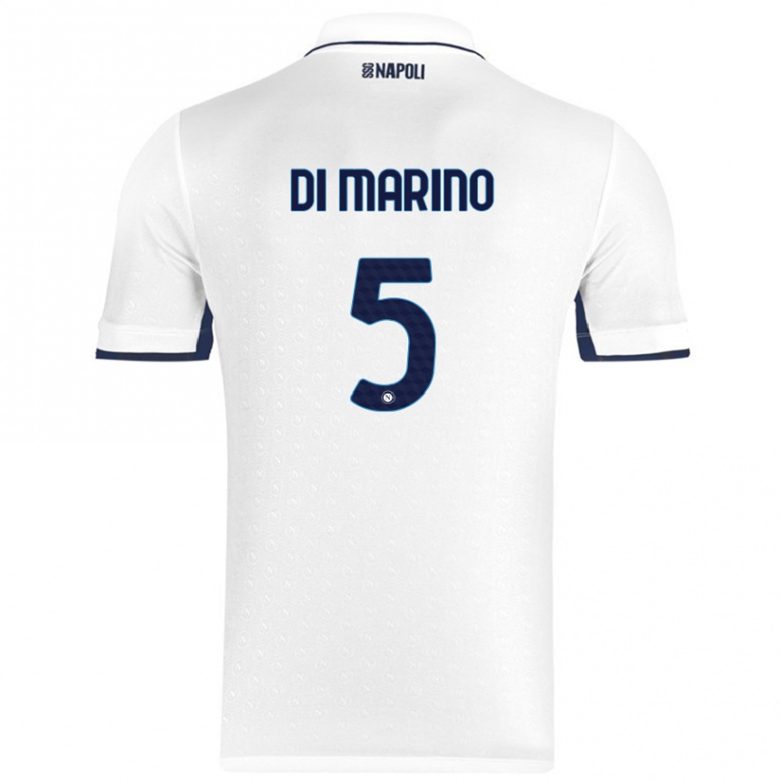 Niño Fútbol Camiseta Paola Di Marino #5 Blanco Azul Real 2ª Equipación 2024/25 México