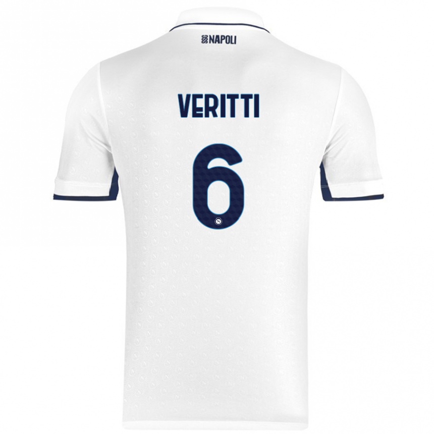 Niño Fútbol Camiseta Federica Veritti #6 Blanco Azul Real 2ª Equipación 2024/25 México