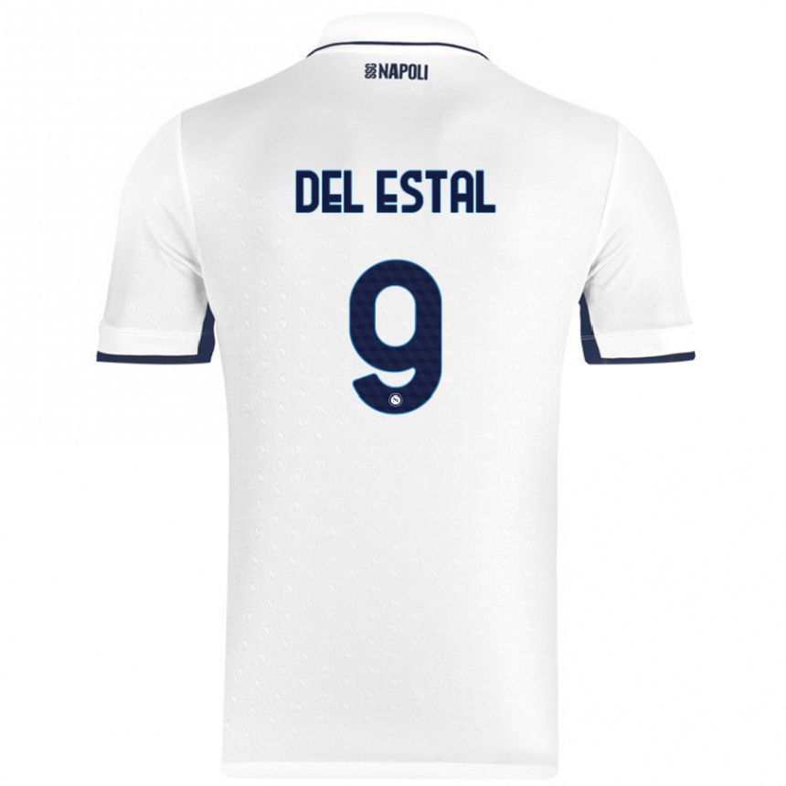 Niño Fútbol Camiseta Eli Del Estal #9 Blanco Azul Real 2ª Equipación 2024/25 México