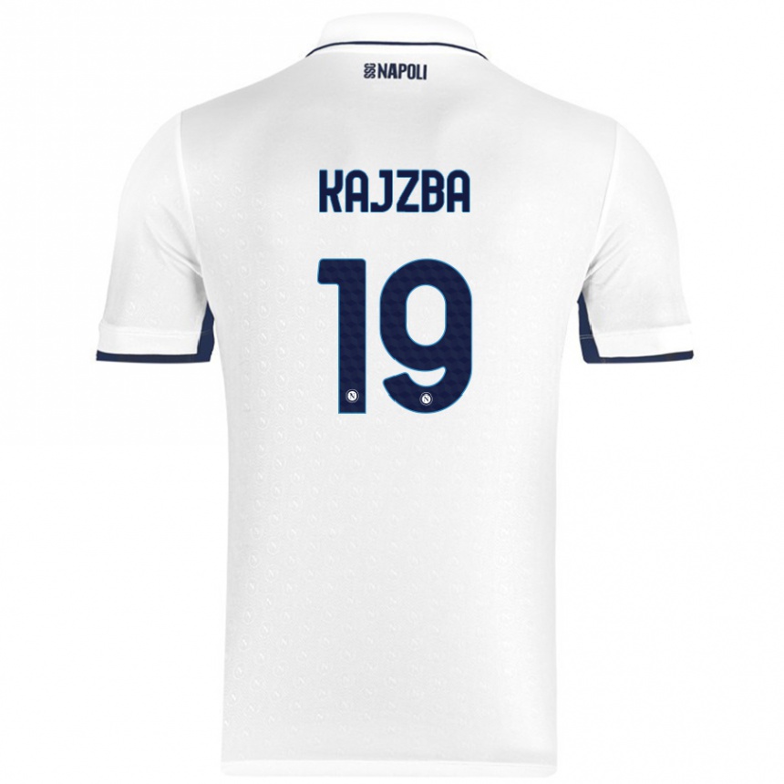 Niño Fútbol Camiseta Nina Kajzba #19 Blanco Azul Real 2ª Equipación 2024/25 México