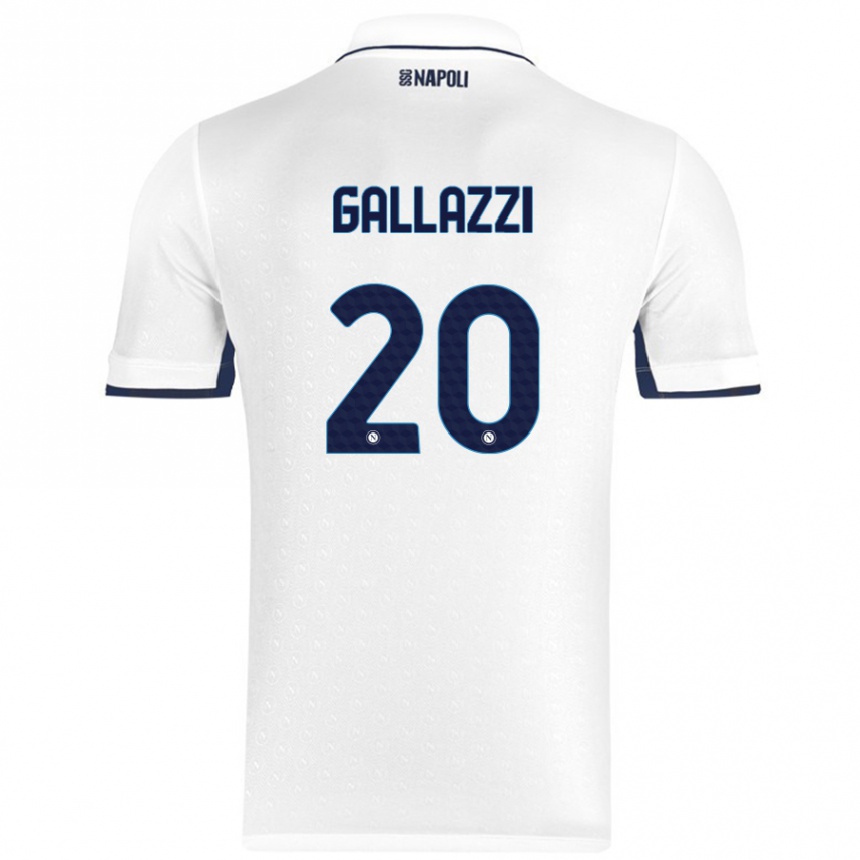 Niño Fútbol Camiseta Valentina Gallazzi #20 Blanco Azul Real 2ª Equipación 2024/25 México