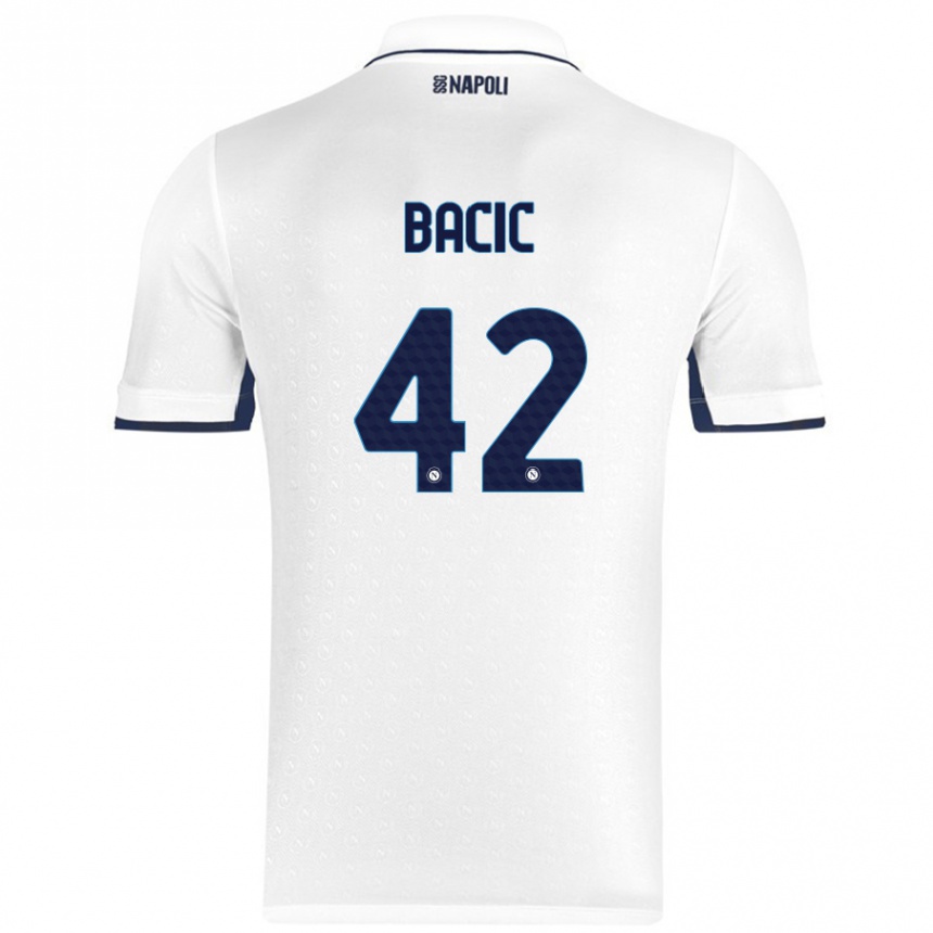 Niño Fútbol Camiseta Doris Bačić #42 Blanco Azul Real 2ª Equipación 2024/25 México