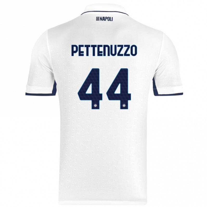 Niño Fútbol Camiseta Tecla Pettenuzzo #44 Blanco Azul Real 2ª Equipación 2024/25 México