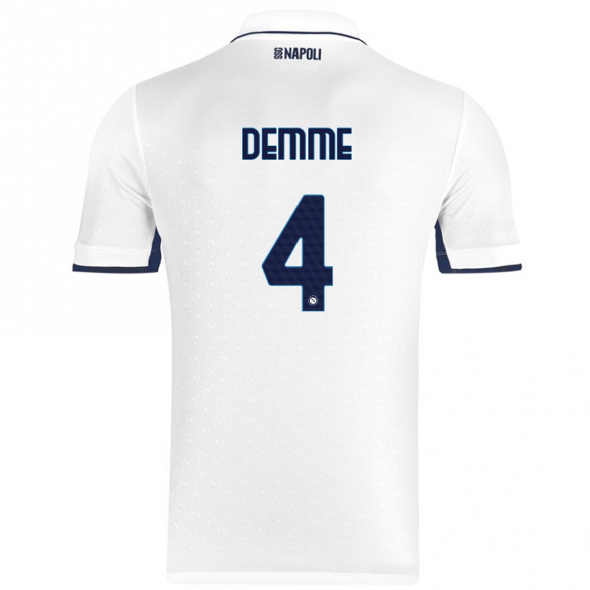 Niño Fútbol Camiseta Diego Demme #4 Blanco Azul Real 2ª Equipación 2024/25 México