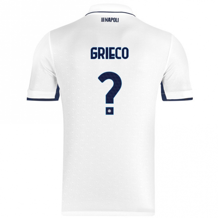 Niño Fútbol Camiseta Alessandro Grieco #0 Blanco Azul Real 2ª Equipación 2024/25 México