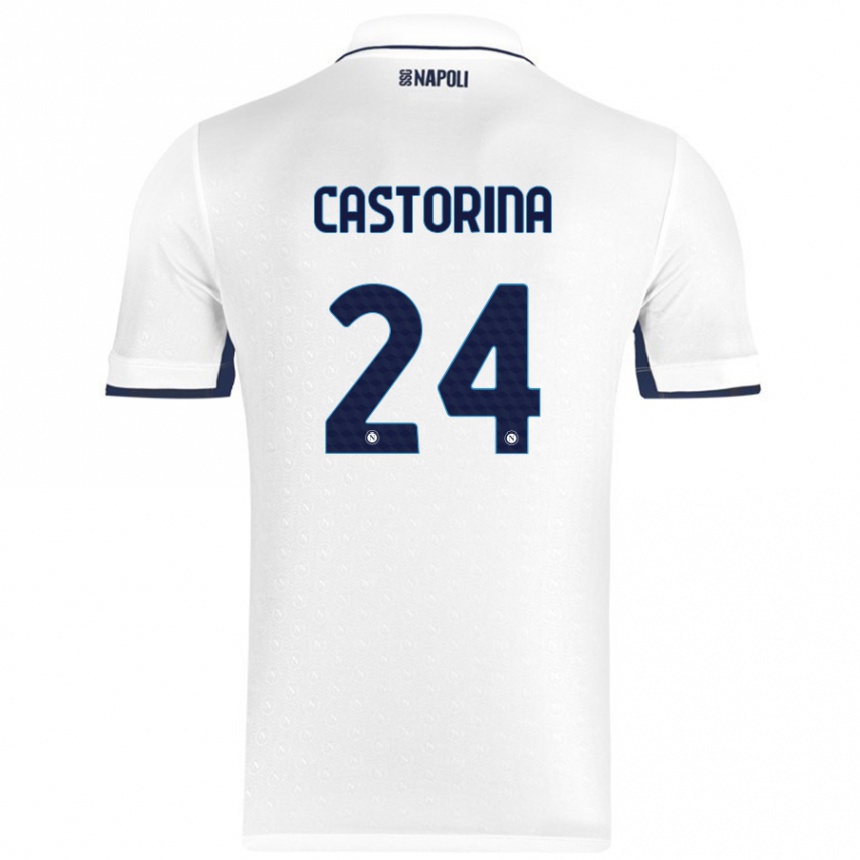 Niño Fútbol Camiseta Alessandro Castorina #24 Blanco Azul Real 2ª Equipación 2024/25 México