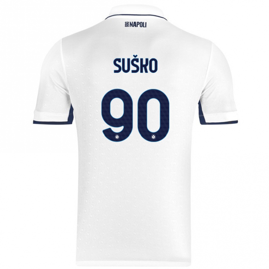 Niño Fútbol Camiseta Daniel Suško #90 Blanco Azul Real 2ª Equipación 2024/25 México