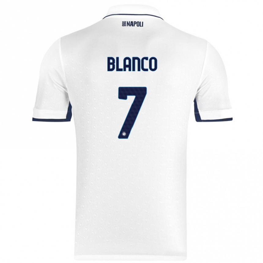 Niño Fútbol Camiseta Gimena Blanco #7 Blanco Azul Real 2ª Equipación 2024/25 México