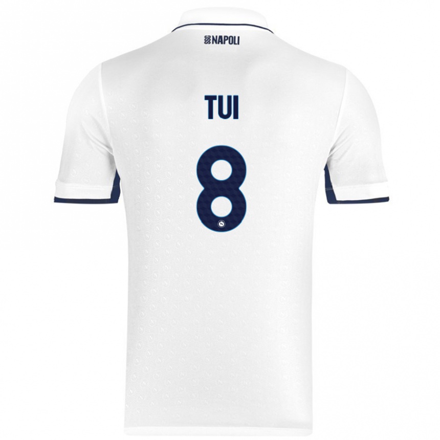 Niño Fútbol Camiseta Sara Tui #8 Blanco Azul Real 2ª Equipación 2024/25 México