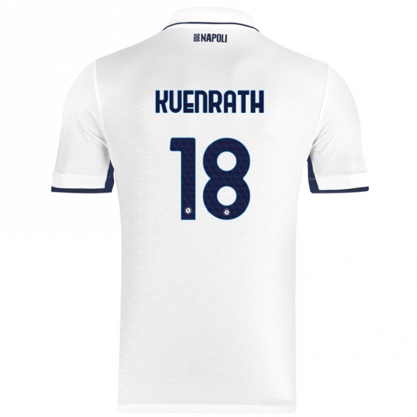 Niño Fútbol Camiseta Melanie Kuenrath #18 Blanco Azul Real 2ª Equipación 2024/25 México