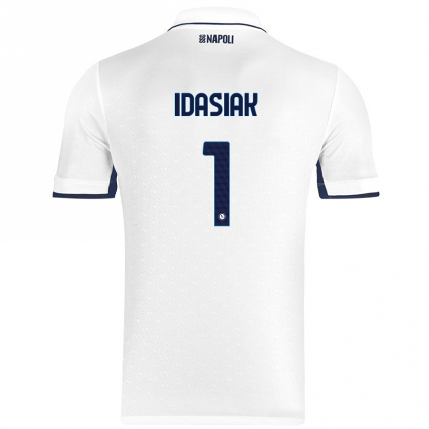 Niño Fútbol Camiseta Hubert Dawid Idasiak #1 Blanco Azul Real 2ª Equipación 2024/25 México