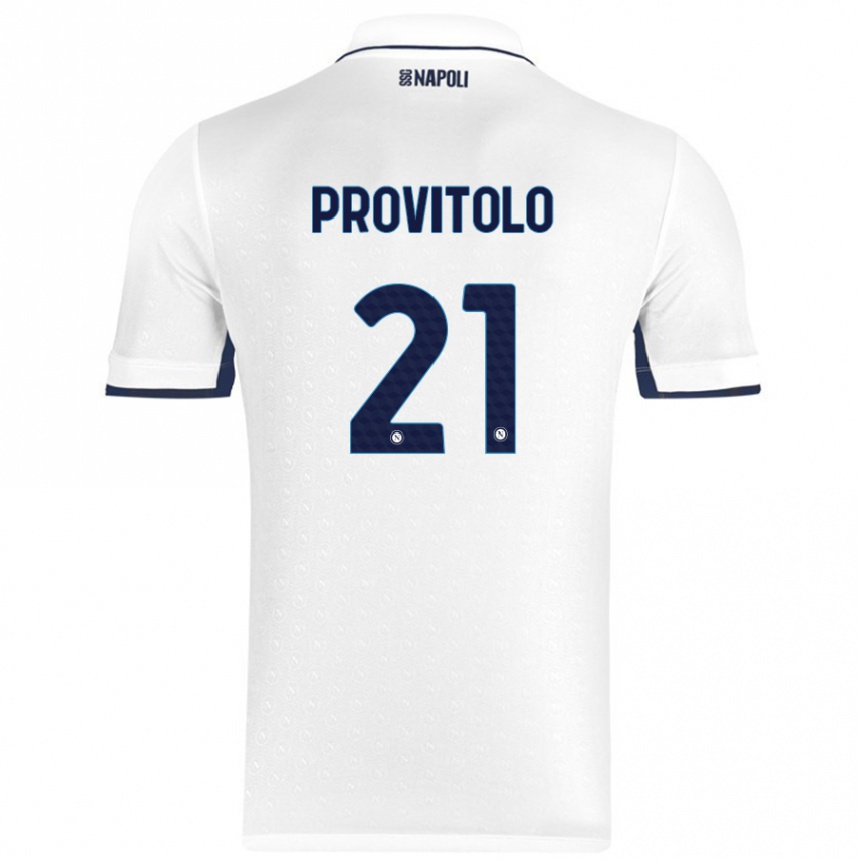 Niño Fútbol Camiseta Vincenzo Provitolo #21 Blanco Azul Real 2ª Equipación 2024/25 México