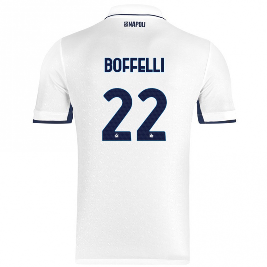 Niño Fútbol Camiseta Valerio Boffelli #22 Blanco Azul Real 2ª Equipación 2024/25 México