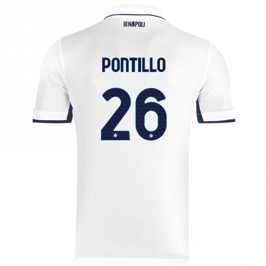 Niño Fútbol Camiseta Pasquale Pontillo #26 Blanco Azul Real 2ª Equipación 2024/25 México