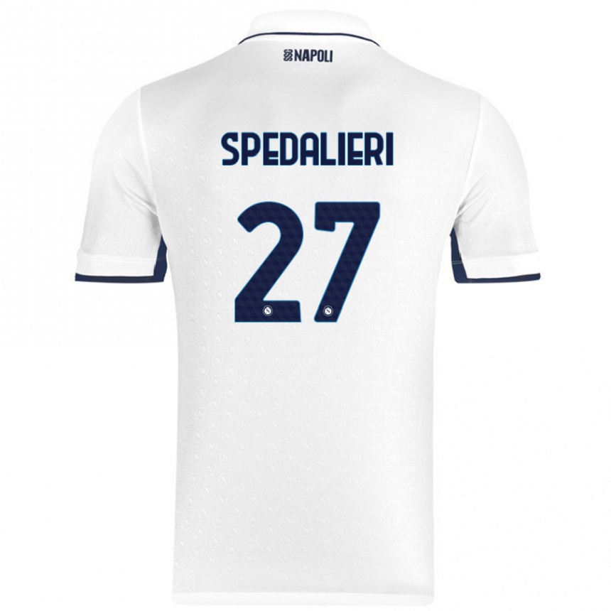 Niño Fútbol Camiseta Johnatan Andrea Spedalieri #27 Blanco Azul Real 2ª Equipación 2024/25 México