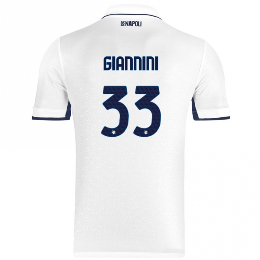 Niño Fútbol Camiseta Enrico Giannini #33 Blanco Azul Real 2ª Equipación 2024/25 México