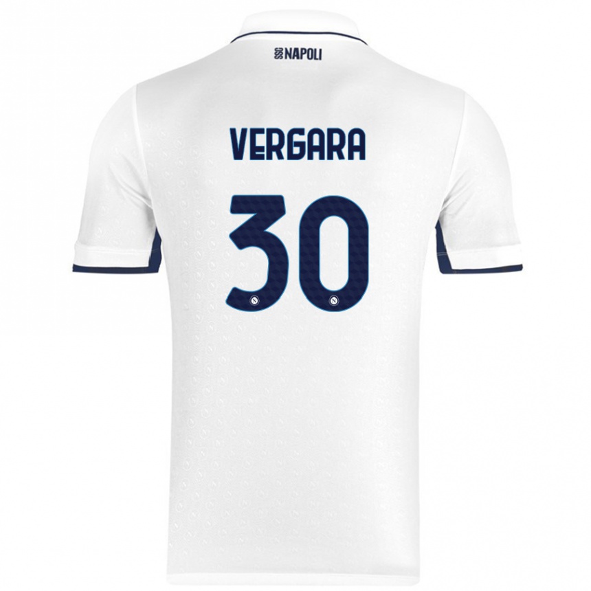 Niño Fútbol Camiseta Antonio Vergara #30 Blanco Azul Real 2ª Equipación 2024/25 México