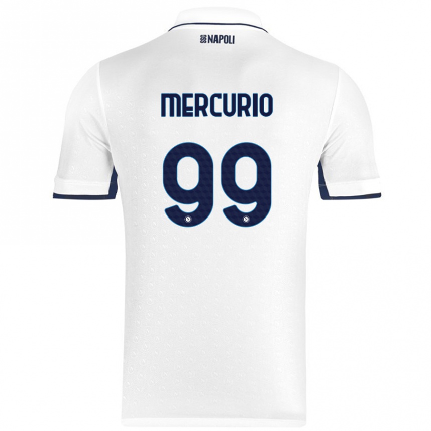 Niño Fútbol Camiseta Giovanni Mercurio #99 Blanco Azul Real 2ª Equipación 2024/25 México