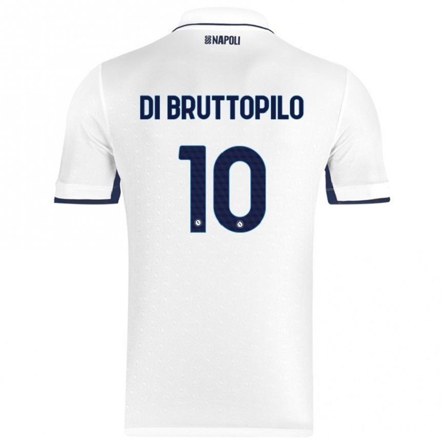 Niño Fútbol Camiseta Giuseppe Ambrosino Di Bruttopilo #10 Blanco Azul Real 2ª Equipación 2024/25 México