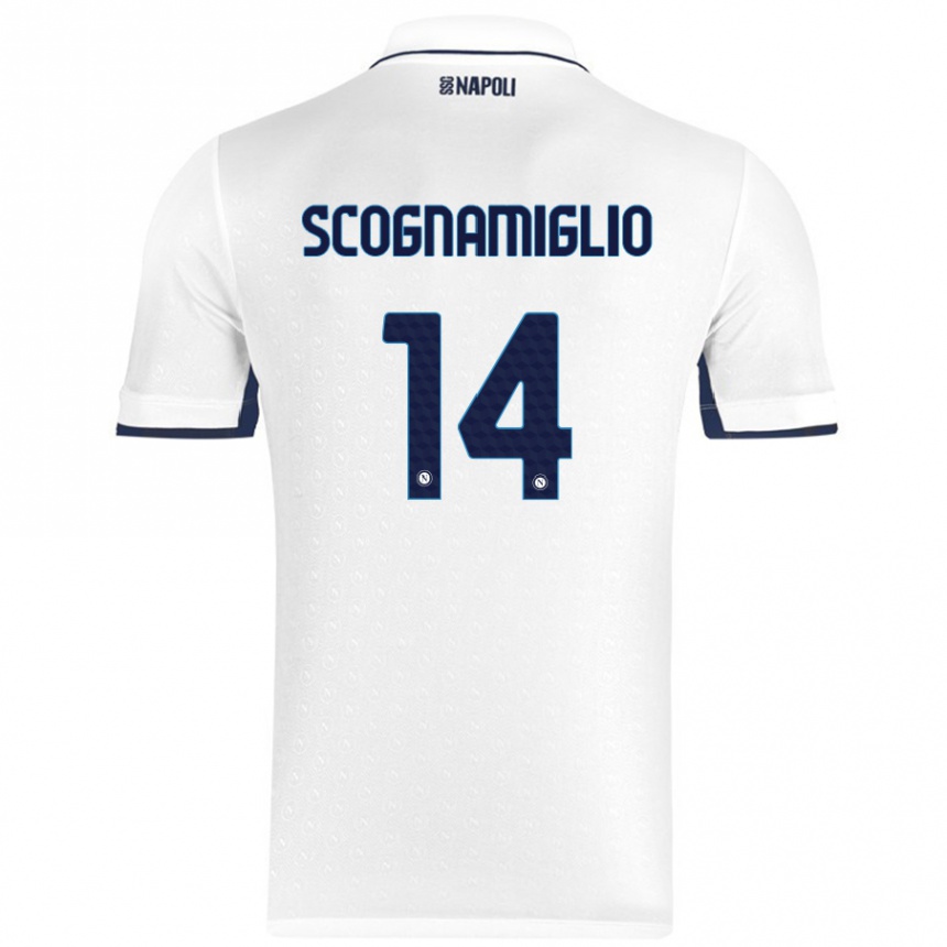 Niño Fútbol Camiseta Fabio Scognamiglio #14 Blanco Azul Real 2ª Equipación 2024/25 México