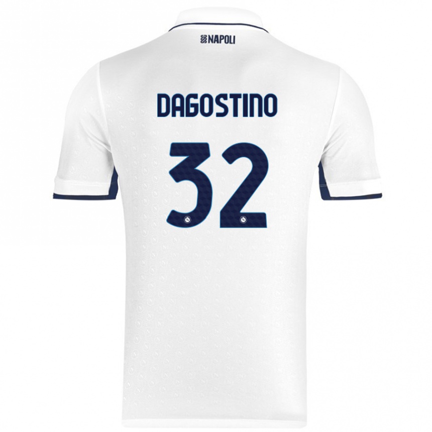 Niño Fútbol Camiseta Giuseppe Dagostino #32 Blanco Azul Real 2ª Equipación 2024/25 México