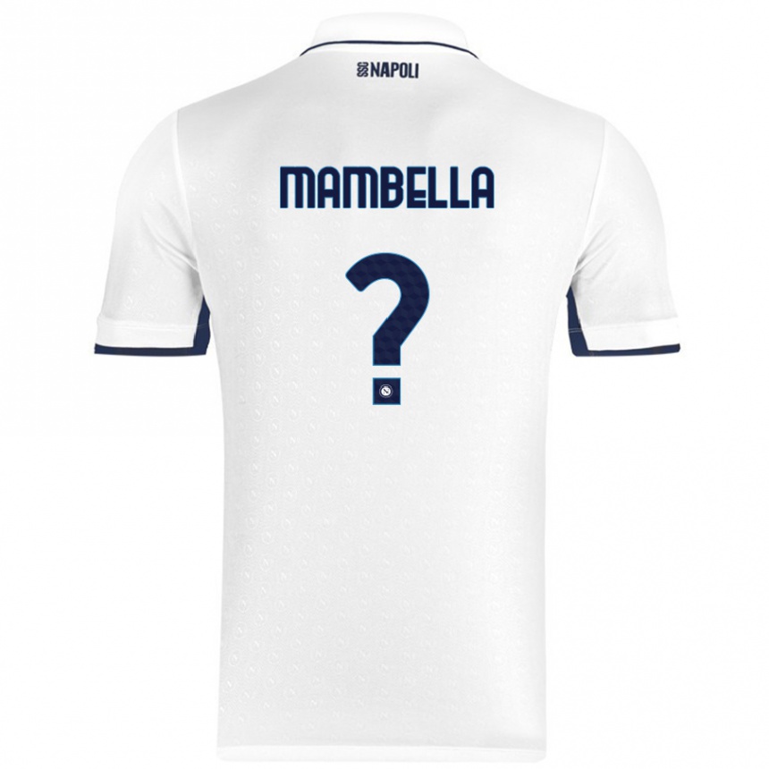 Niño Fútbol Camiseta Andrea Mambella #0 Blanco Azul Real 2ª Equipación 2024/25 México