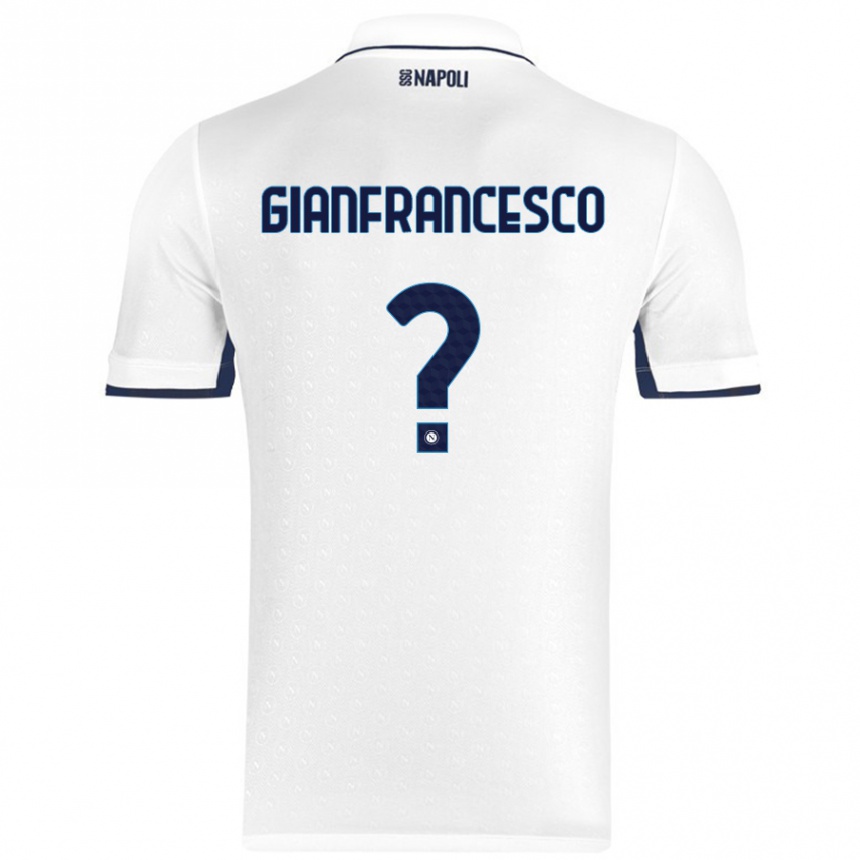 Niño Fútbol Camiseta Sergio Gianfrancesco #0 Blanco Azul Real 2ª Equipación 2024/25 México