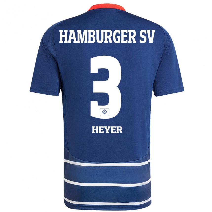 Niño Fútbol Camiseta Moritz Heyer #3 Azul Oscuro 2ª Equipación 2024/25 México