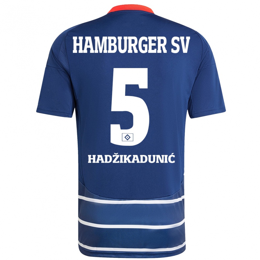 Niño Fútbol Camiseta Dennis Hadzikadunic #5 Azul Oscuro 2ª Equipación 2024/25 México