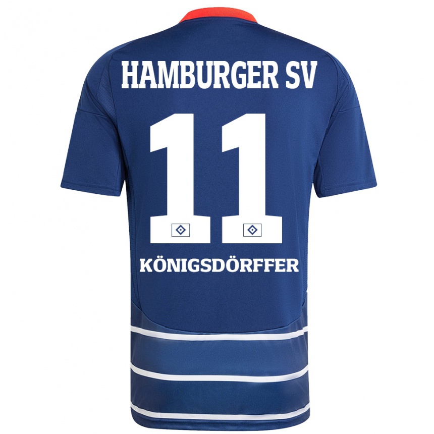 Niño Fútbol Camiseta Ransford Königsdörffer #11 Azul Oscuro 2ª Equipación 2024/25 México