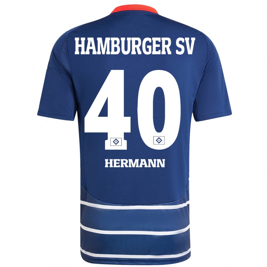 Niño Fútbol Camiseta Hannes Hermann #40 Azul Oscuro 2ª Equipación 2024/25 México