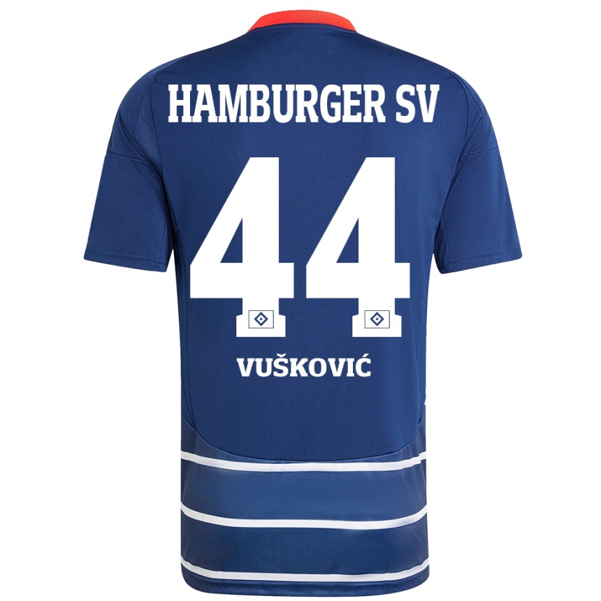 Niño Fútbol Camiseta Mario Vuskovic #44 Azul Oscuro 2ª Equipación 2024/25 México