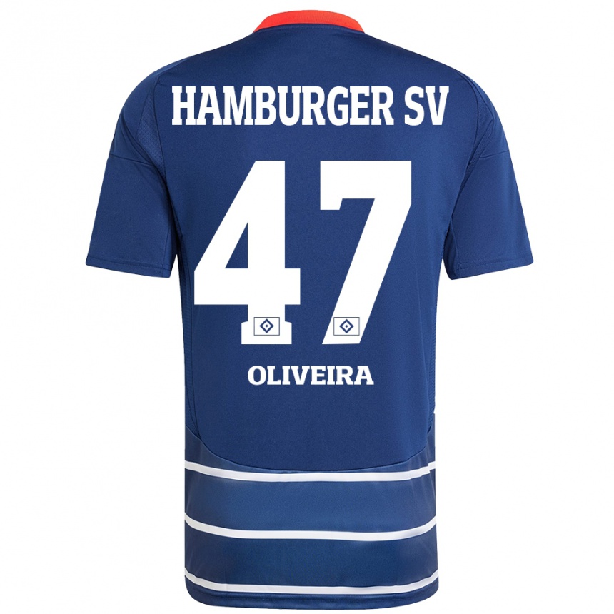 Niño Fútbol Camiseta Nicolas Oliveira #47 Azul Oscuro 2ª Equipación 2024/25 México