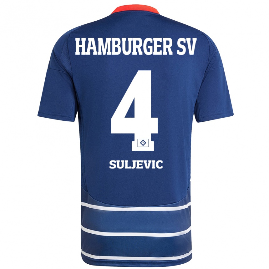 Niño Fútbol Camiseta Almin Suljevic #4 Azul Oscuro 2ª Equipación 2024/25 México