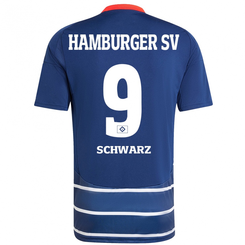 Niño Fútbol Camiseta Rafael Schwarz #9 Azul Oscuro 2ª Equipación 2024/25 México