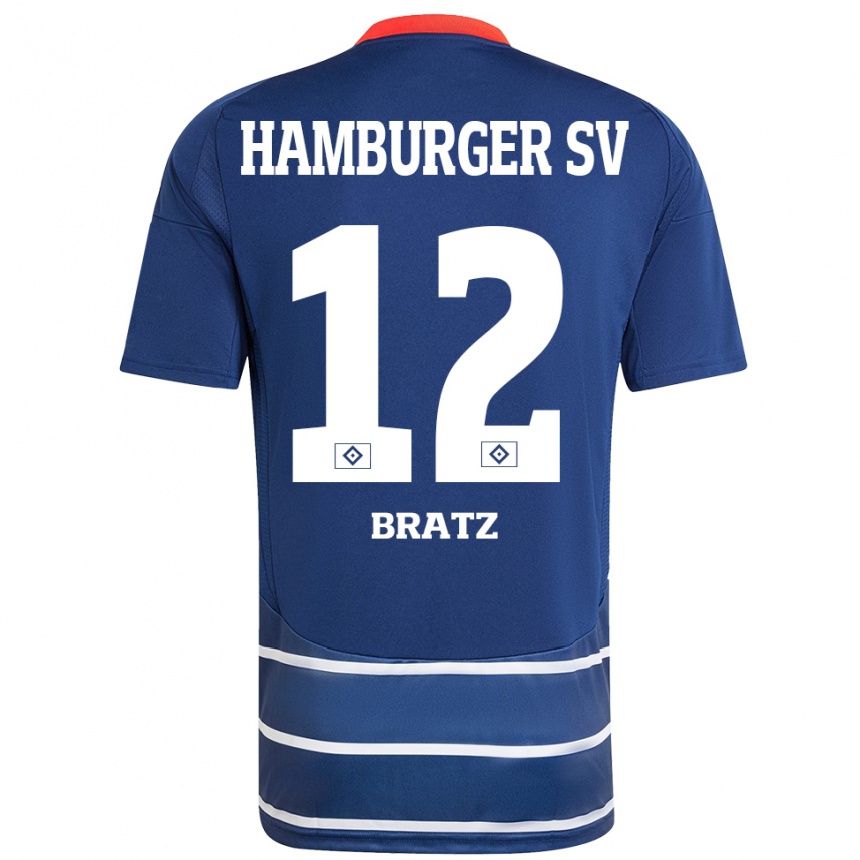 Niño Fútbol Camiseta Julian Brätz #12 Azul Oscuro 2ª Equipación 2024/25 México