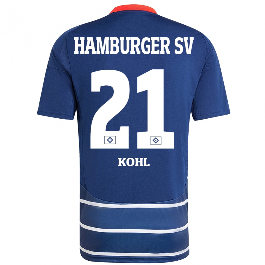 Niño Fútbol Camiseta Ohene Köhl #21 Azul Oscuro 2ª Equipación 2024/25 México